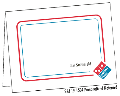 Domino's Pizza #19-1504 Notecard Personalized
