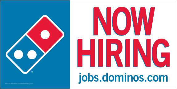 Domino's Now Hiring Banner