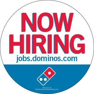 Domino's Now Hiring Banner