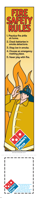 Domino's Pizza: Fire Safety Bookmark