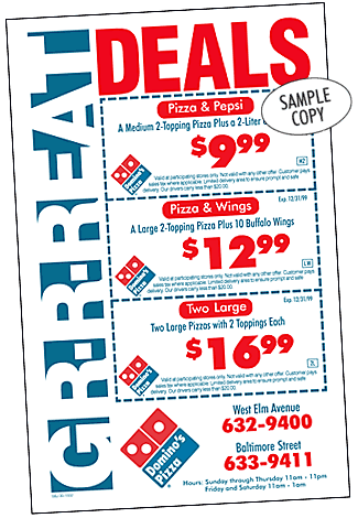 Domino's Pizza Custom Boxtop Sample