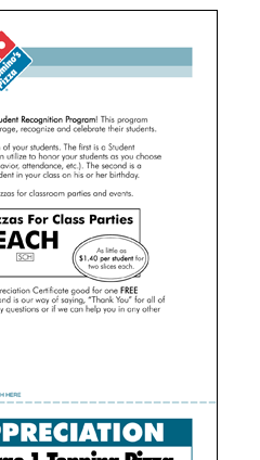 Domino's Pizza Student Recognition Program