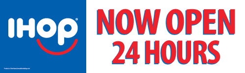 Now Open 24 Hours Banner