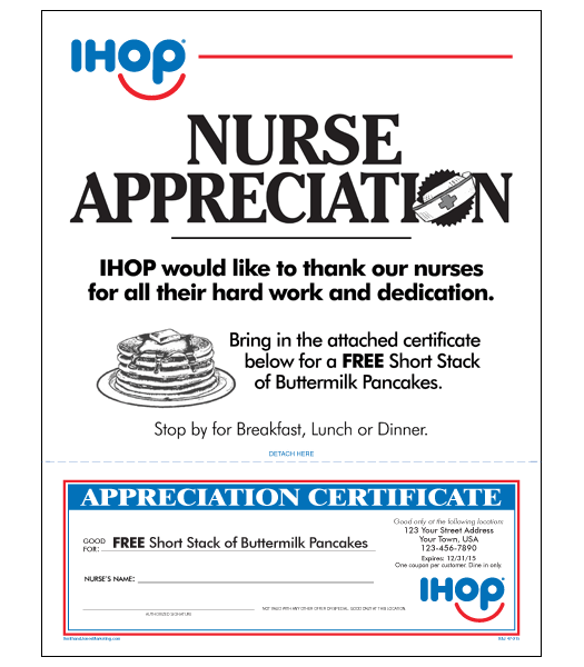 IHOP Nurse Appreciation Letter