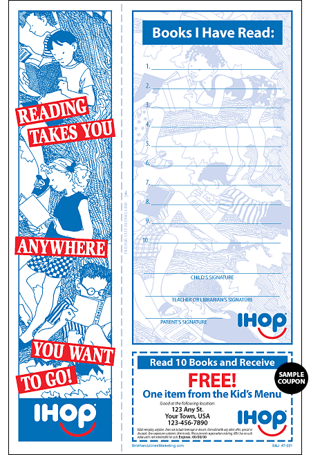 IHOP Reading Program with Bookmark
