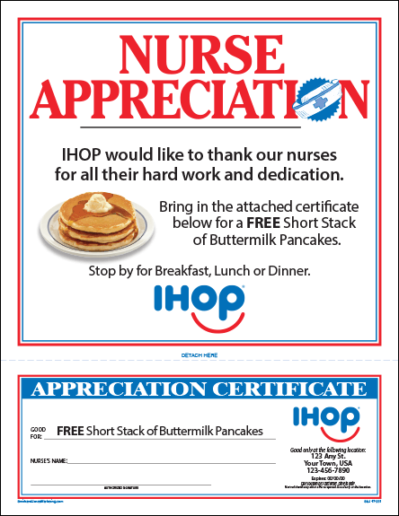IHOP Nurse Appreciation Letter