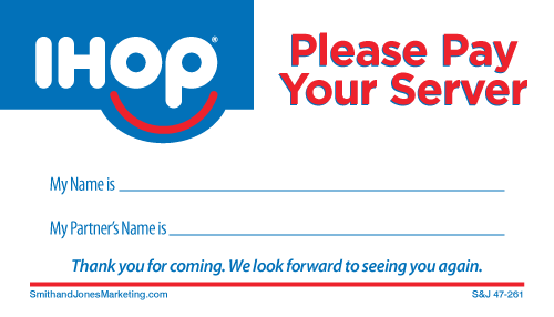 IHOP Please Pay Server Card