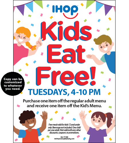 Kids Eat Free Table Talker