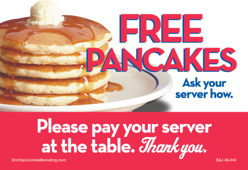 IHOP Please Pay Server at Table Label