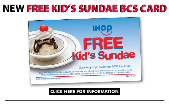 IHOP Free Kid's Sundae Card