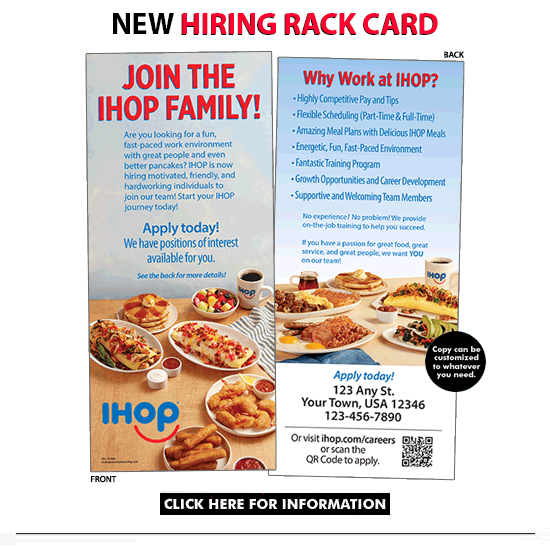 IHOP Hiring Rack Card